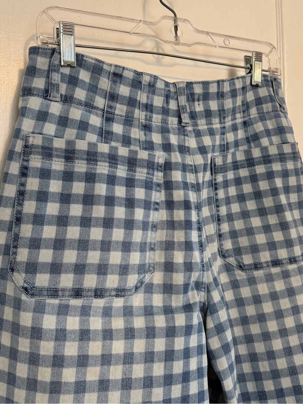 Versona Blue Gingham Wide-Leg Pants Sz 8 - Picture 4 of 12